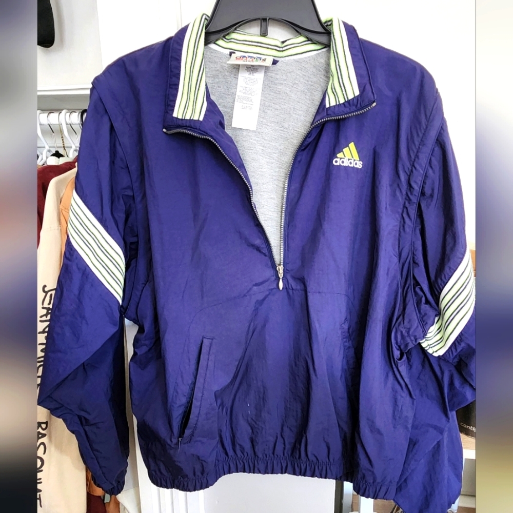 Vintage Adidas Half-zip Collared Jumper  with Removable Sleeves